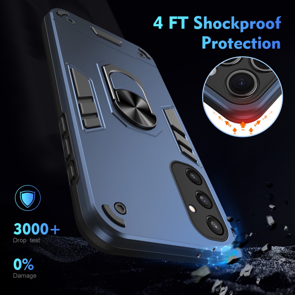  Samsung Galaxy S25 Skal Hybrid Armor Ring Blå