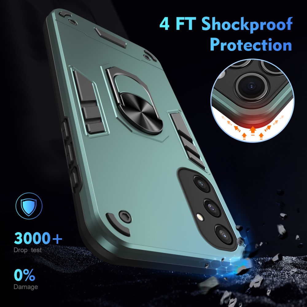  Samsung Galaxy S25 Skal Hybrid Armor Ring Grön