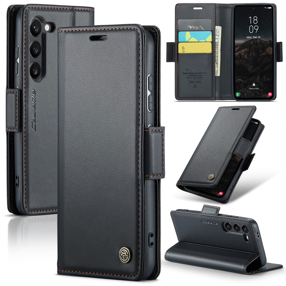 CASEME CASEME Samsung Galaxy S25 Fodral RFID Läder Svart