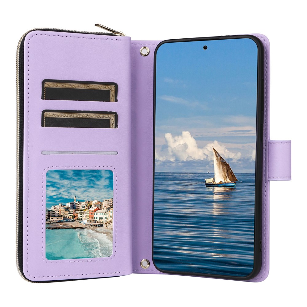 Samsung Galaxy S25 Fodral Rhombus Läder Lila