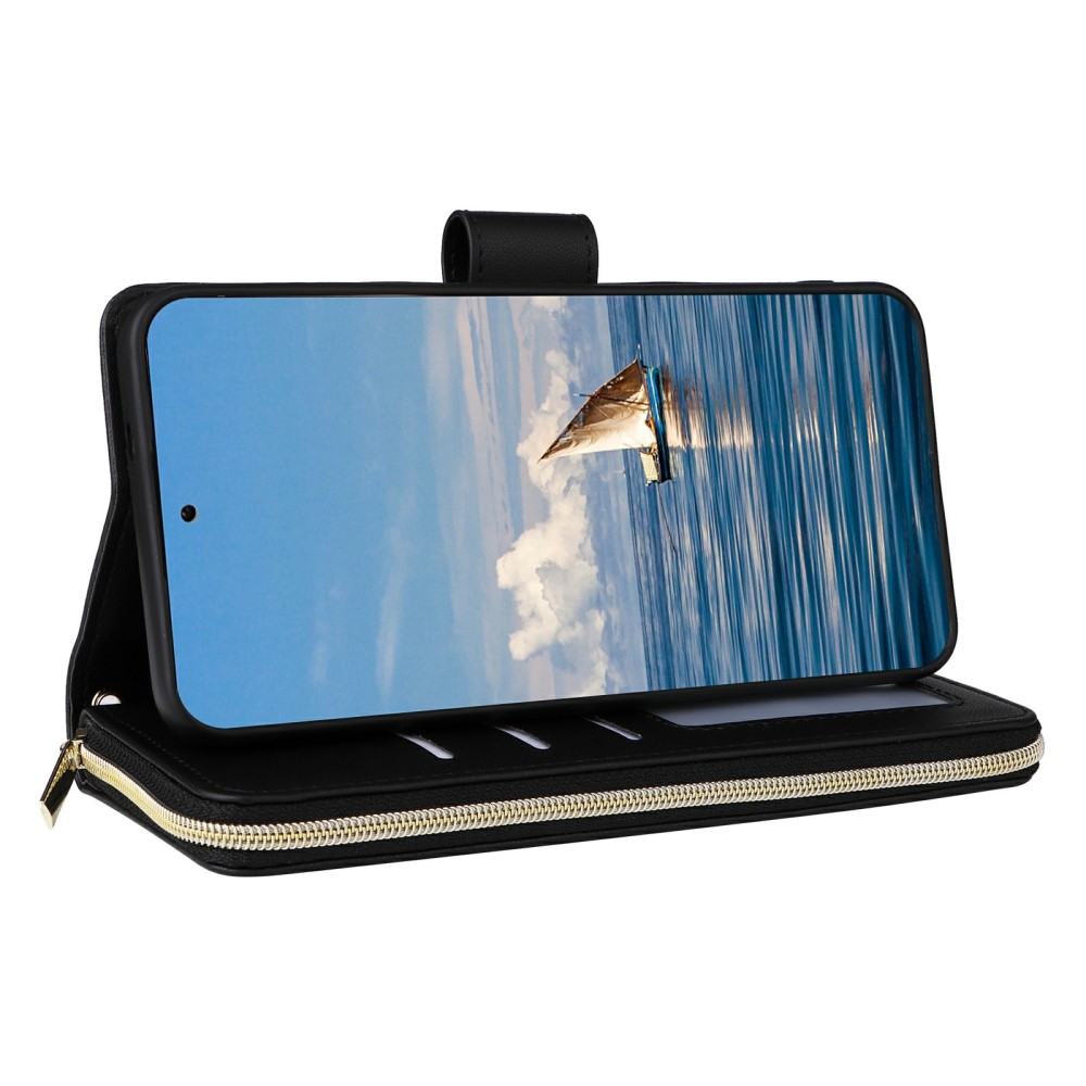  Samsung Galaxy S25 Fodral Rhombus Läder Svart