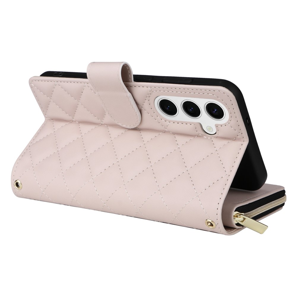  Samsung Galaxy S25 Fodral Rhombus Läder Beige