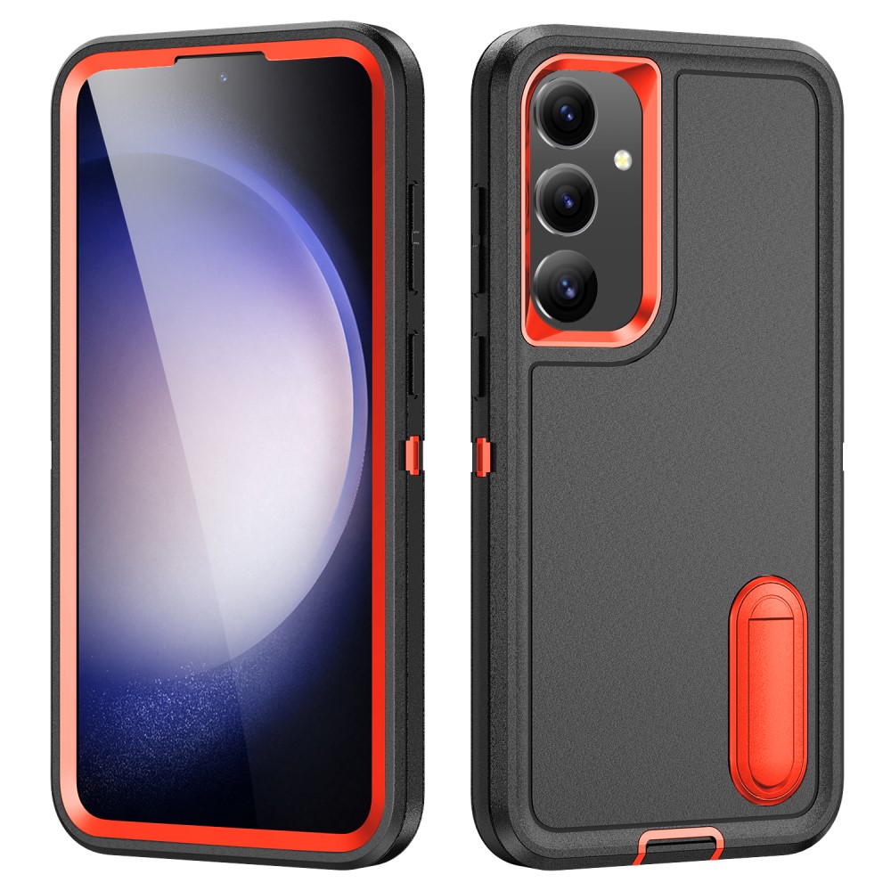  Samsung Galaxy S25 Skal Extreme Hybrid Kickstand Svart/Orange