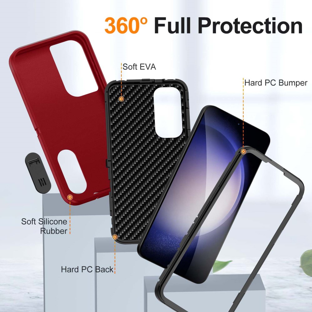  Samsung Galaxy S25 Skal Extreme Hybrid Kickstand Röd