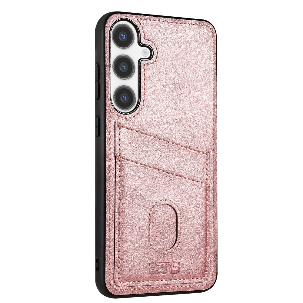 AZNS AZNS Samsung Galaxy S25 Skal Med Kortfack Läder Roséguld