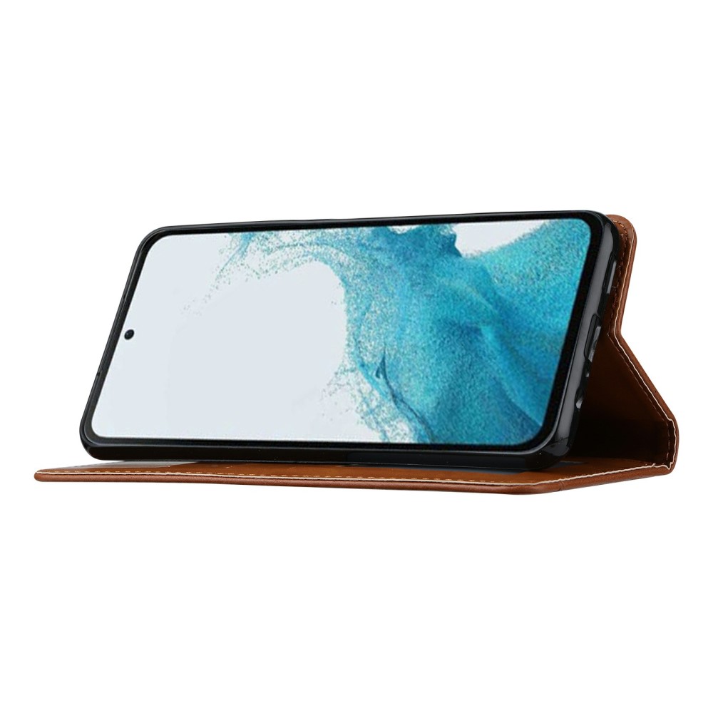  Samsung Galaxy S25 Fodral Flip Läder Med Kortficka Röd