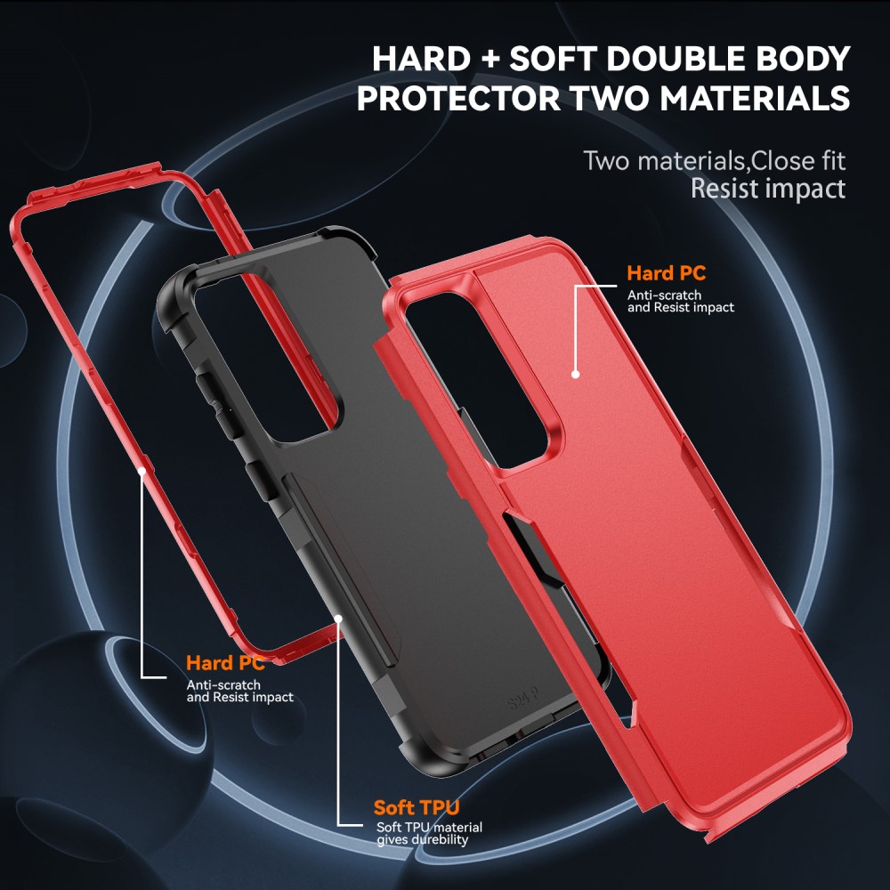  Samsung Galaxy S25 Skal Extreme Shockproof Hybrid Röd