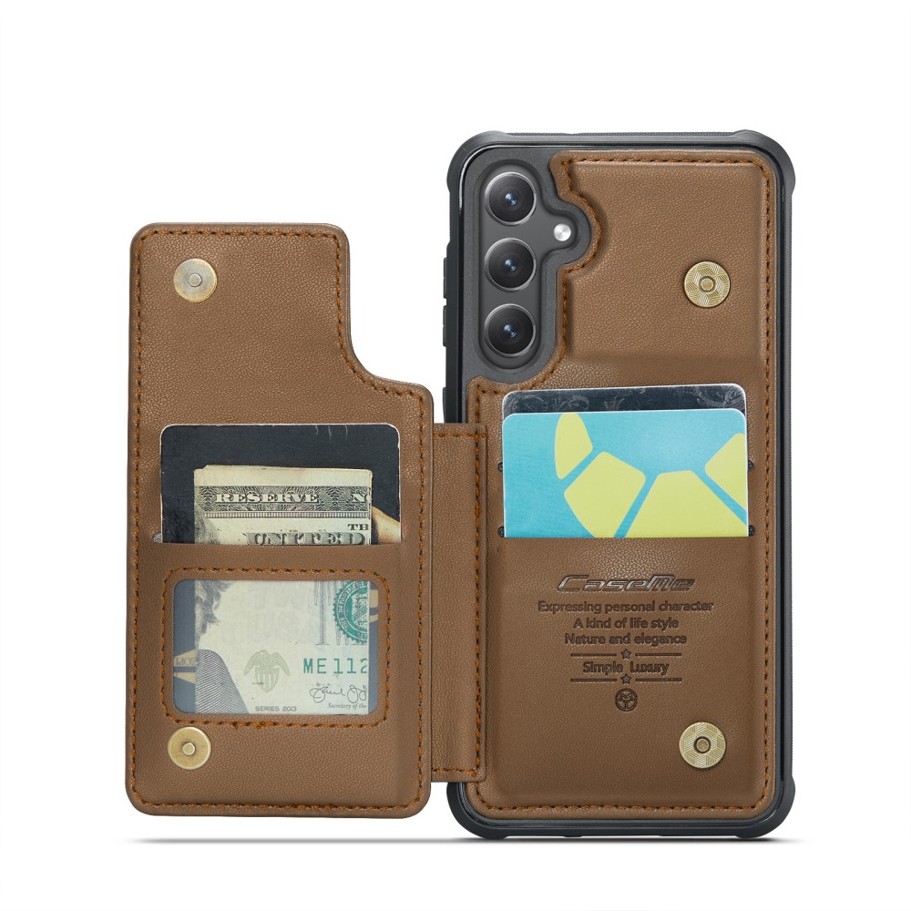 CASEME CASEME Samsung Galaxy S25 Skal RFID Kickstand Brun
