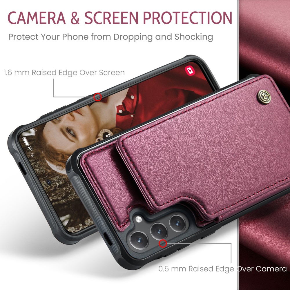CASEME CASEME Samsung Galaxy S25 Skal RFID Kickstand Röd