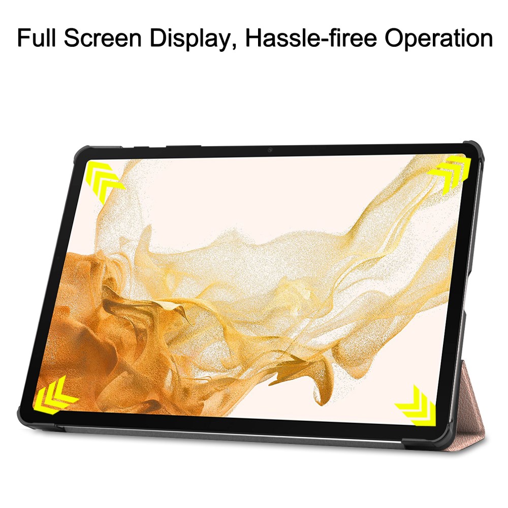  Galaxy Tab S10 Plus/S9 Plus/S9 FE Plus Fodral Tri-Fold Roséguld
