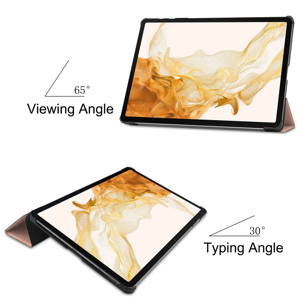  Galaxy Tab S10 Plus/S9 Plus/S9 FE Plus Fodral Tri-Fold Roséguld