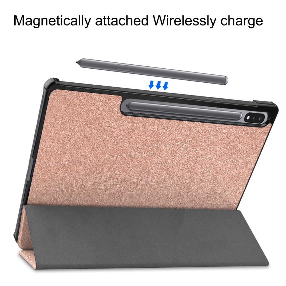  Galaxy Tab S10 Plus/S9 Plus/S9 FE Plus Fodral Tri-Fold Roséguld