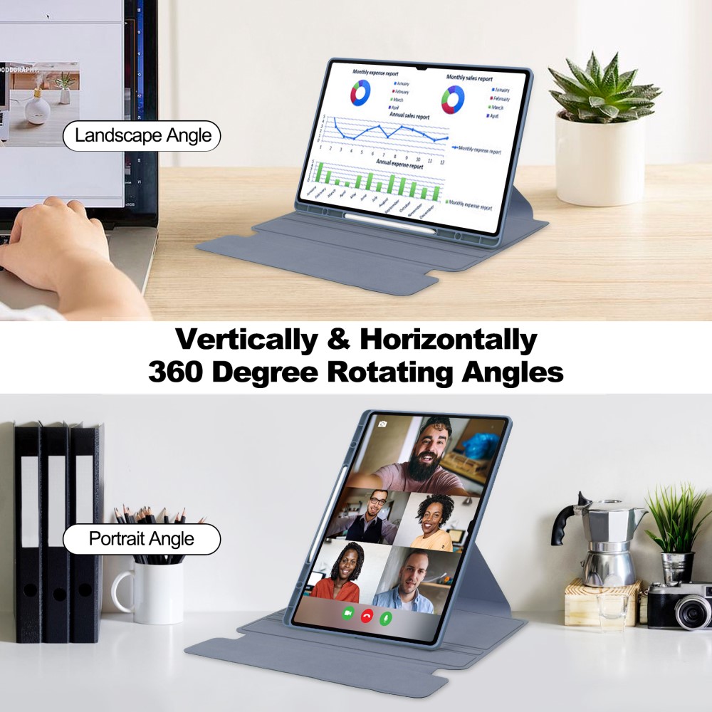  Samsung Galaxy Tab S10 Ultra Fodral 360° Rotation Lila