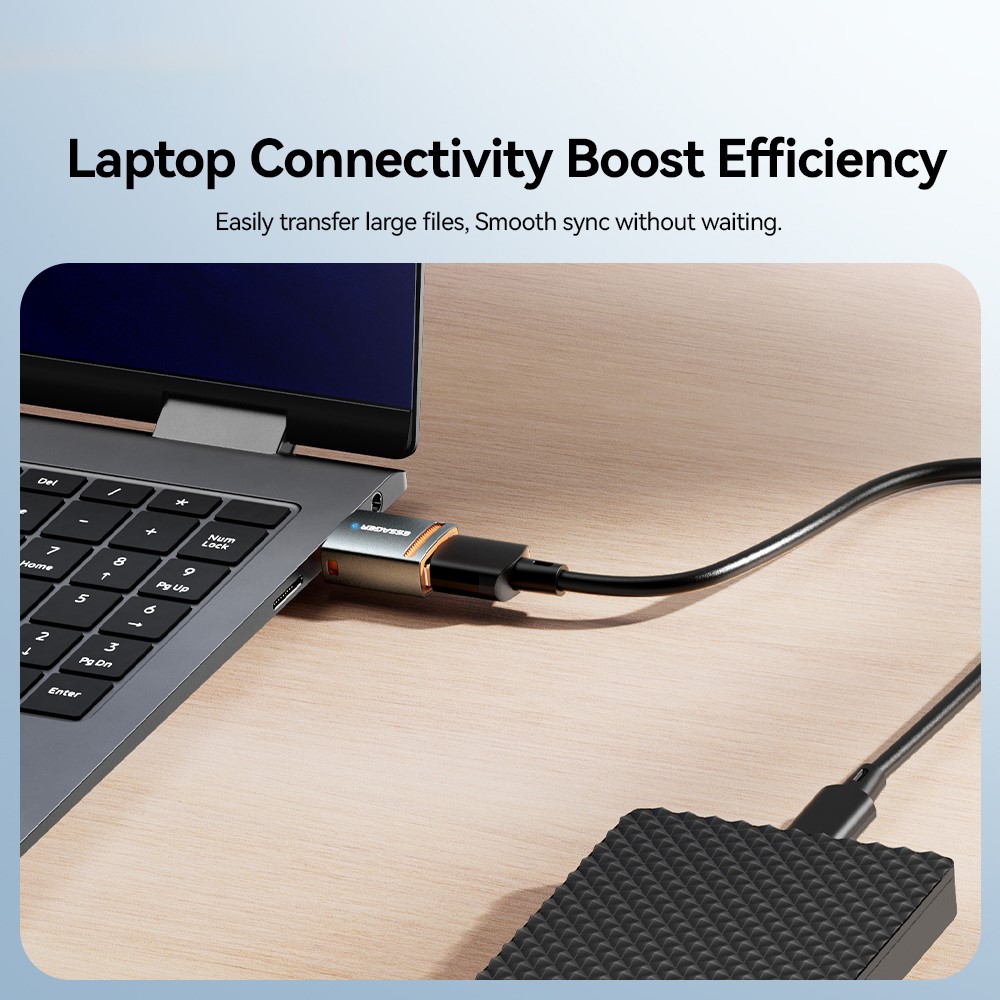ESSAGER ESSAGER USB-A 3.0 Till USB-C Adapter Grå