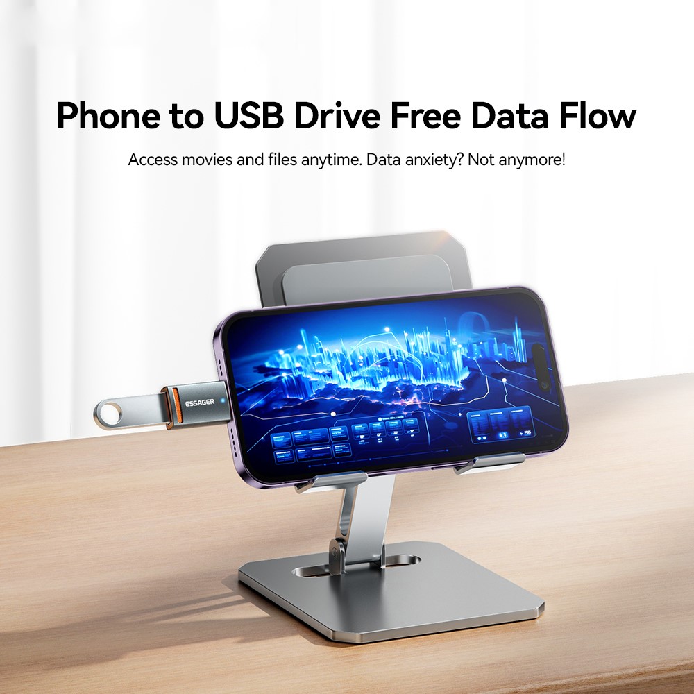ESSAGER ESSAGER USB-C Till USB-A Adapter Grå
