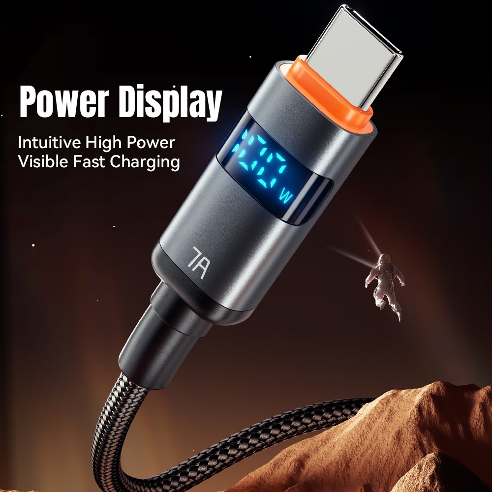 ESSAGER ESSAGER 2 m 100W 7A USB-C Laddningskabel Svart