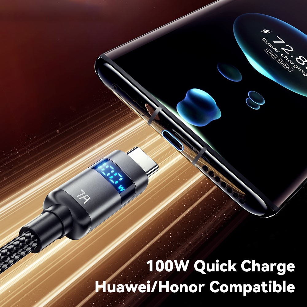 ESSAGER ESSAGER 1 m 100W 7A USB-C Laddningskabel Svart
