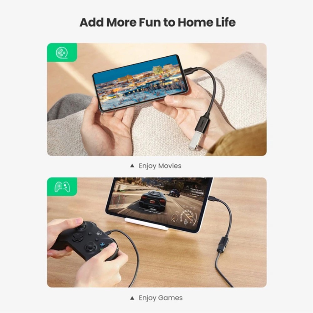 UGREEN UGREEN USB-C Hane - USB-A 3.0 Hona Adapter Svart