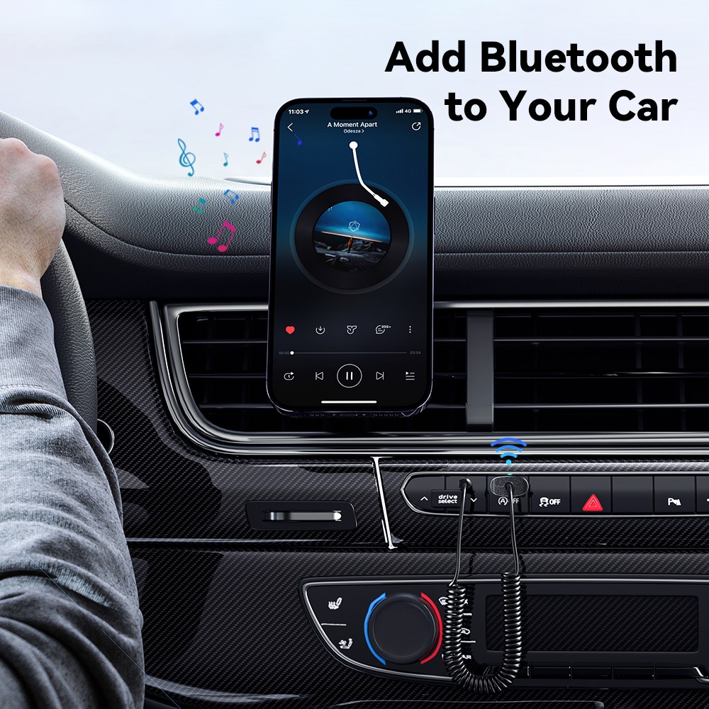ESSAGER ESSAGER 1 m Bluetooth AUX Ljudadapter För Bilen Svart