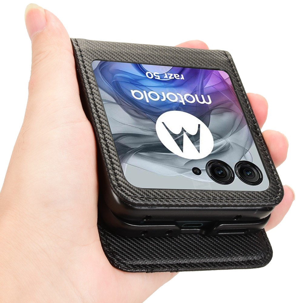  Motorola Razr 60 / 50 5G Skal Med Kortfack Läder Svart