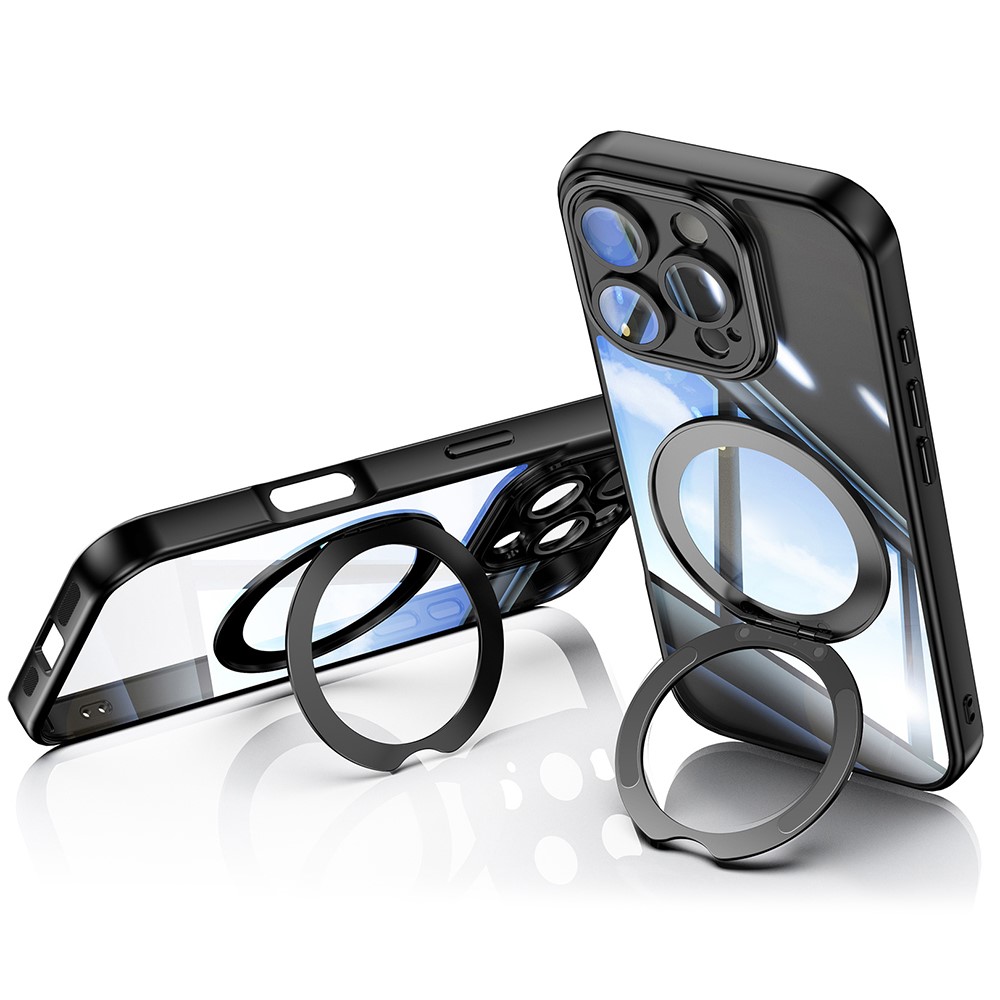  iPhone 16 Pro Skal MagSafe Kickstand Transparent/Svart