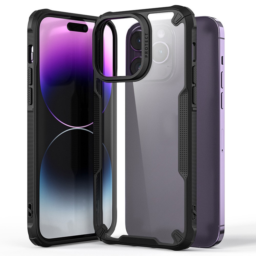  iPhone 16 Pro Skal Hybrid Transparent / Svart