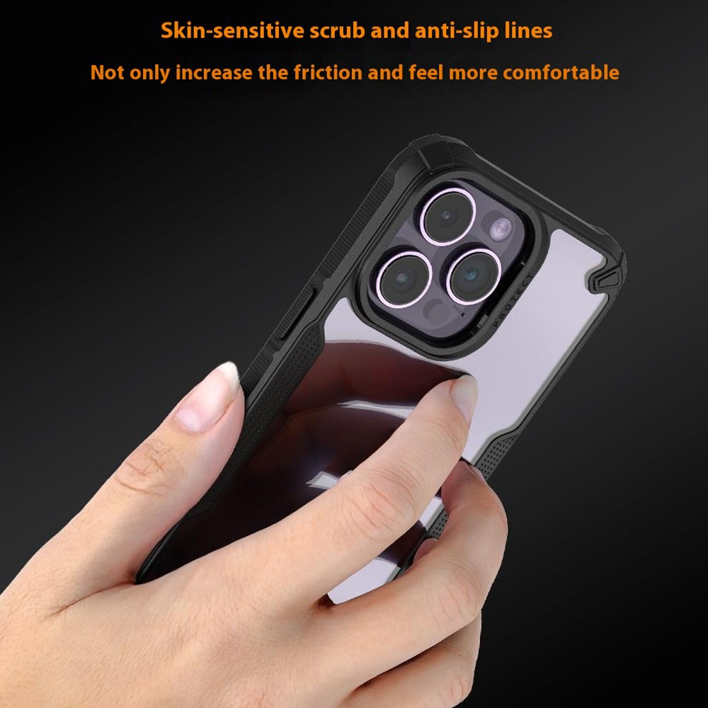 iPhone 16 Pro Skal Hybrid Transparent / Svart