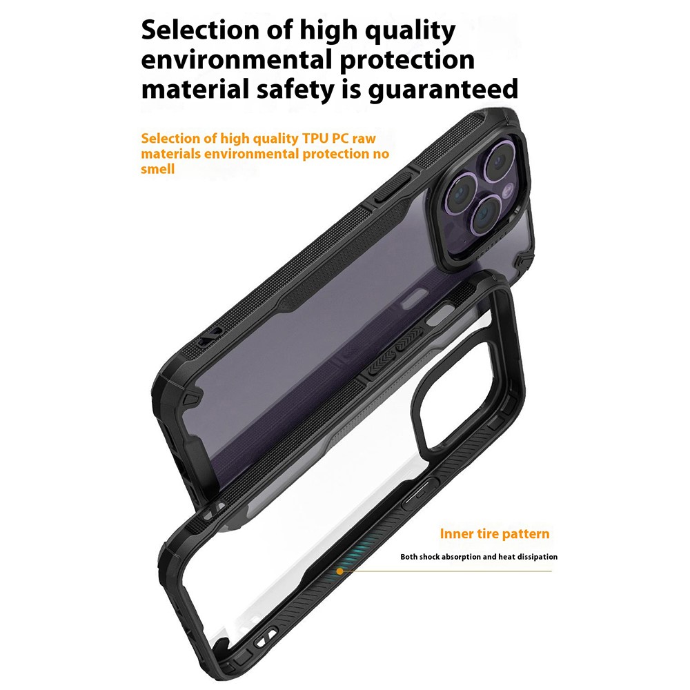  iPhone 16 Pro Max Skal Hybrid Transparent / Svart
