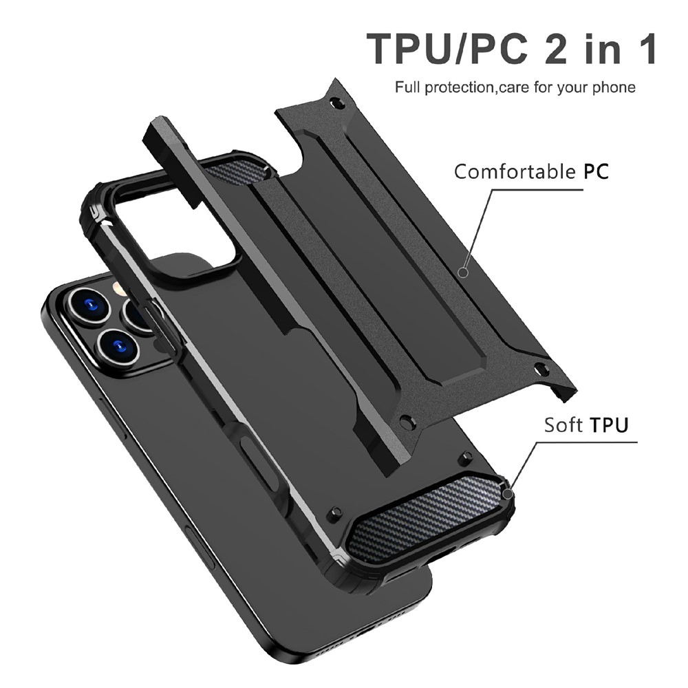  iPhone 16 Pro Skal Shockproof Armor Hybrid Svart