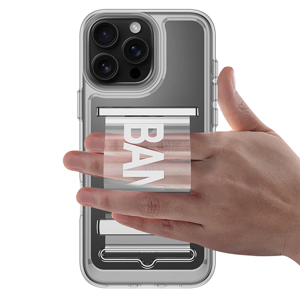 GKK GKK iPhone 16 Pro Max Skal Med Strap Transparent / Silver