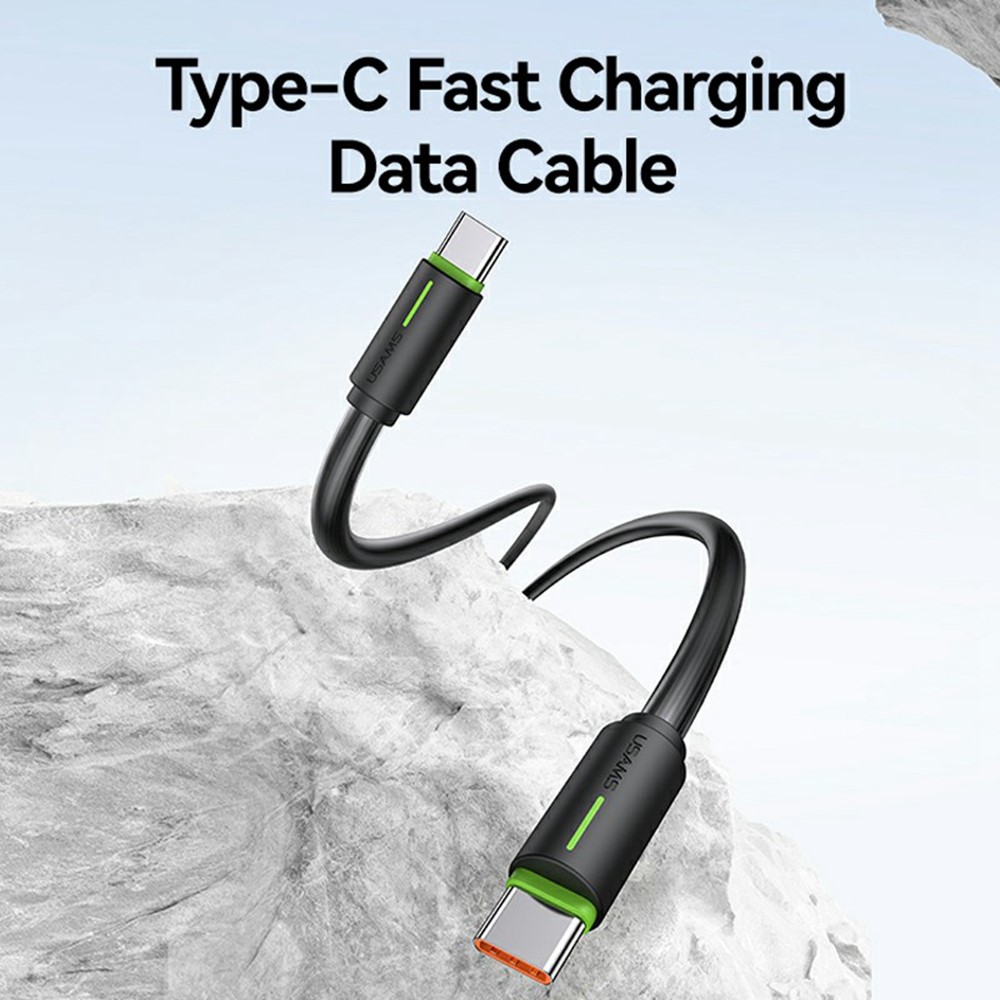 USAMS USAMS 1m 60W USB-C - USB-C Kabel Rosa