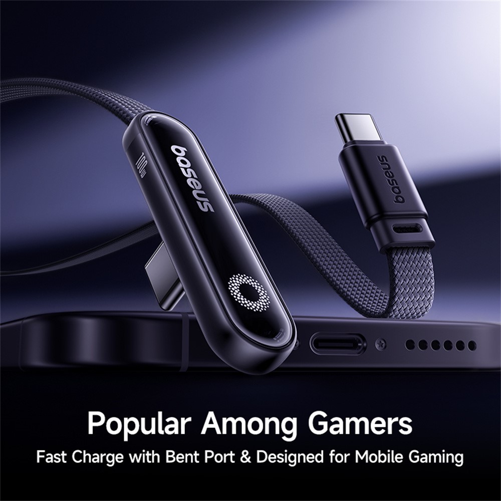 BASEUS Baseus 1m 100W USB-C - USB-C Elbow Kabel Svart