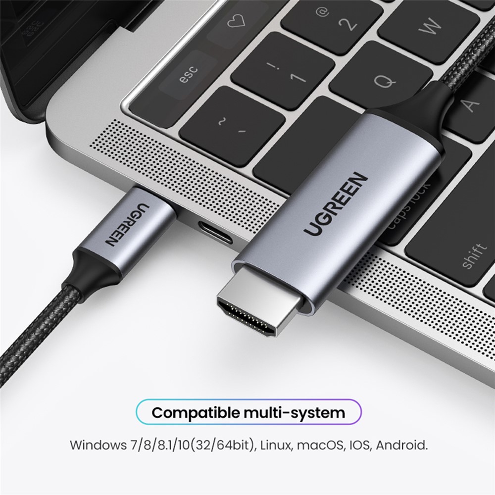 UGREEN UGREEN 1.5m 4K 60Hz USB-C - HDMI Kabel Svart