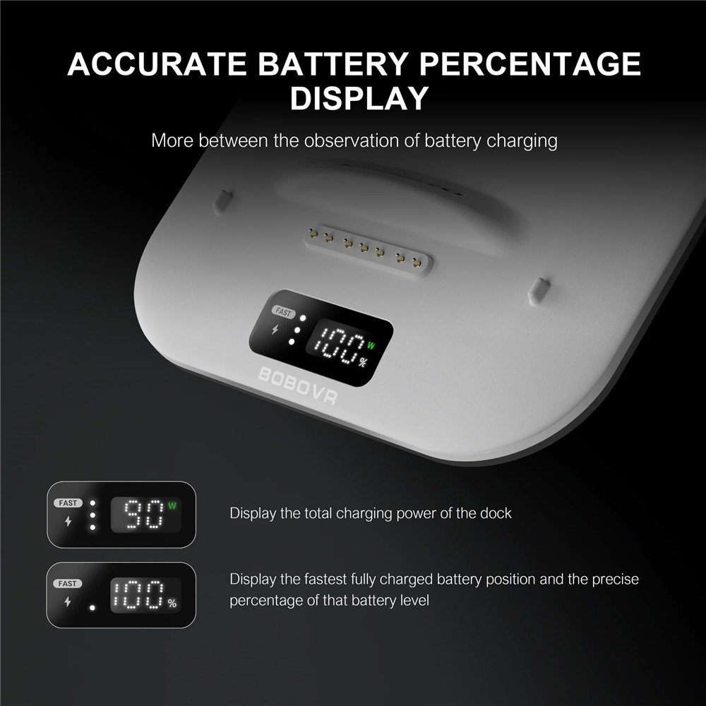 BOBOVR BOBOVR 30W Laddningsstation För 3x B100 Batteri Vit