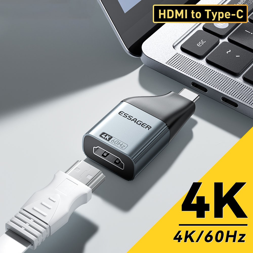 ESSAGER ESSAGER 4K 60Hz HDMI Hona Till USB-C Hane Adapter Grå
