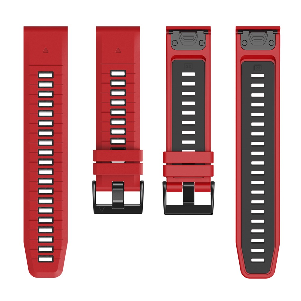  Garmin Fenix 22 mm Armband Quick Release Silikon Röd