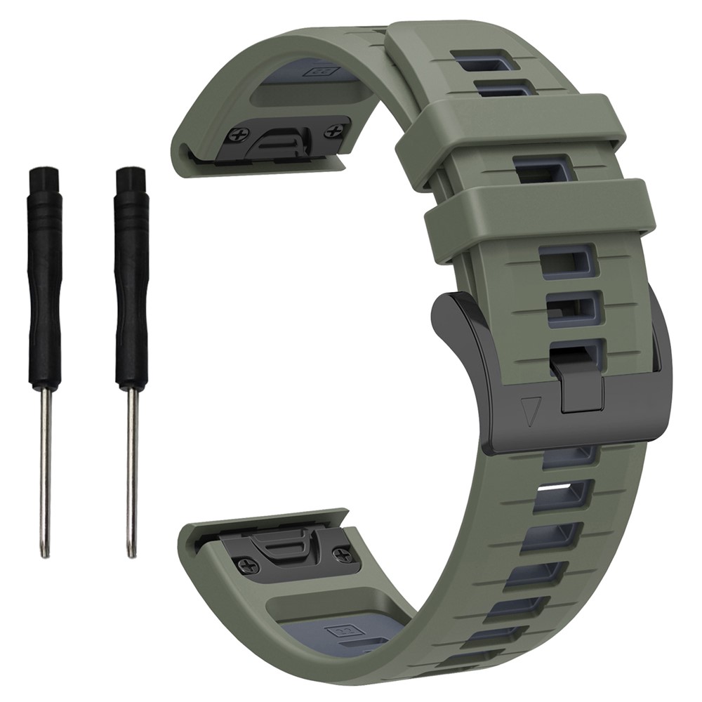  Garmin Fenix 22 mm Armband Quick Release Silikon Grön