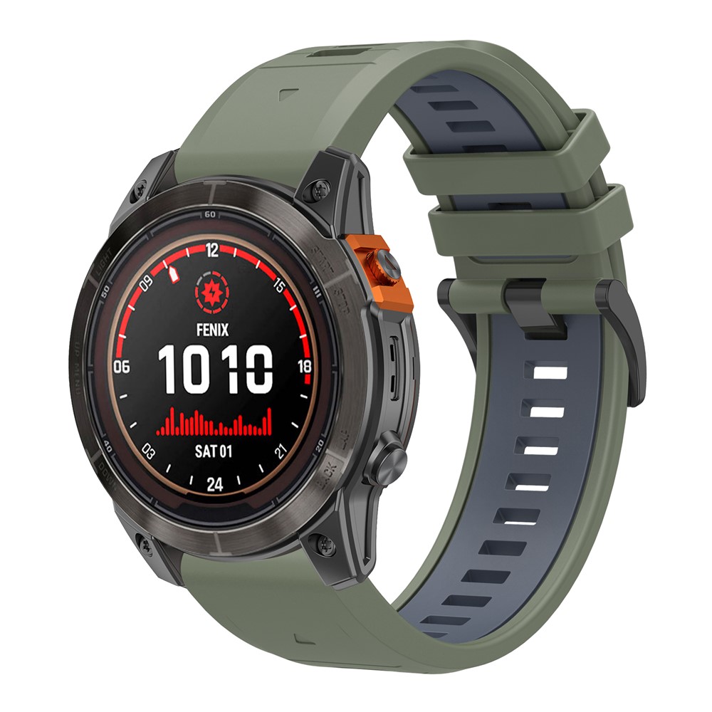  Garmin Fenix 22 mm Armband Quick Release Silikon Grön