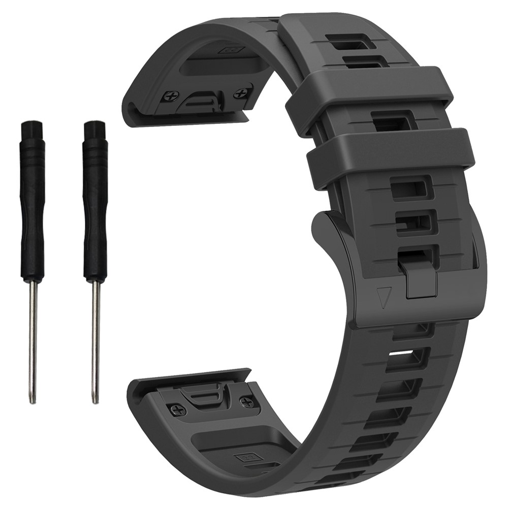  Garmin Fenix 26 mm Armband Quick Release Silikon Grå