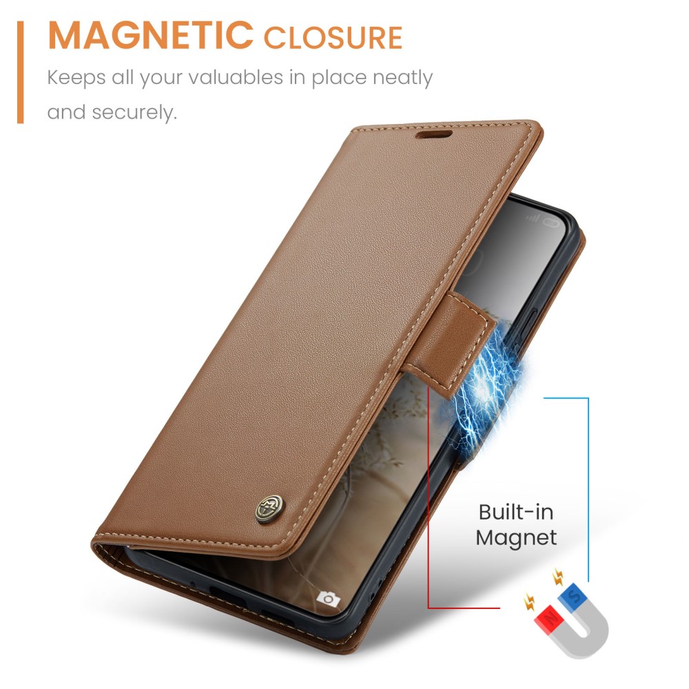 CASEME CASEME Xiaomi 14 Ultra Fodral Läder RFID Brun