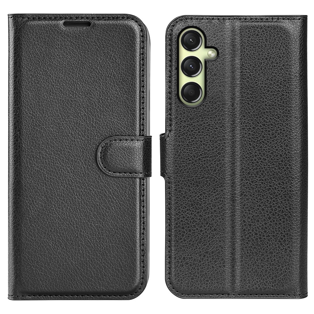  Samsung Galaxy A16 Fodral Litchi Läder Svart