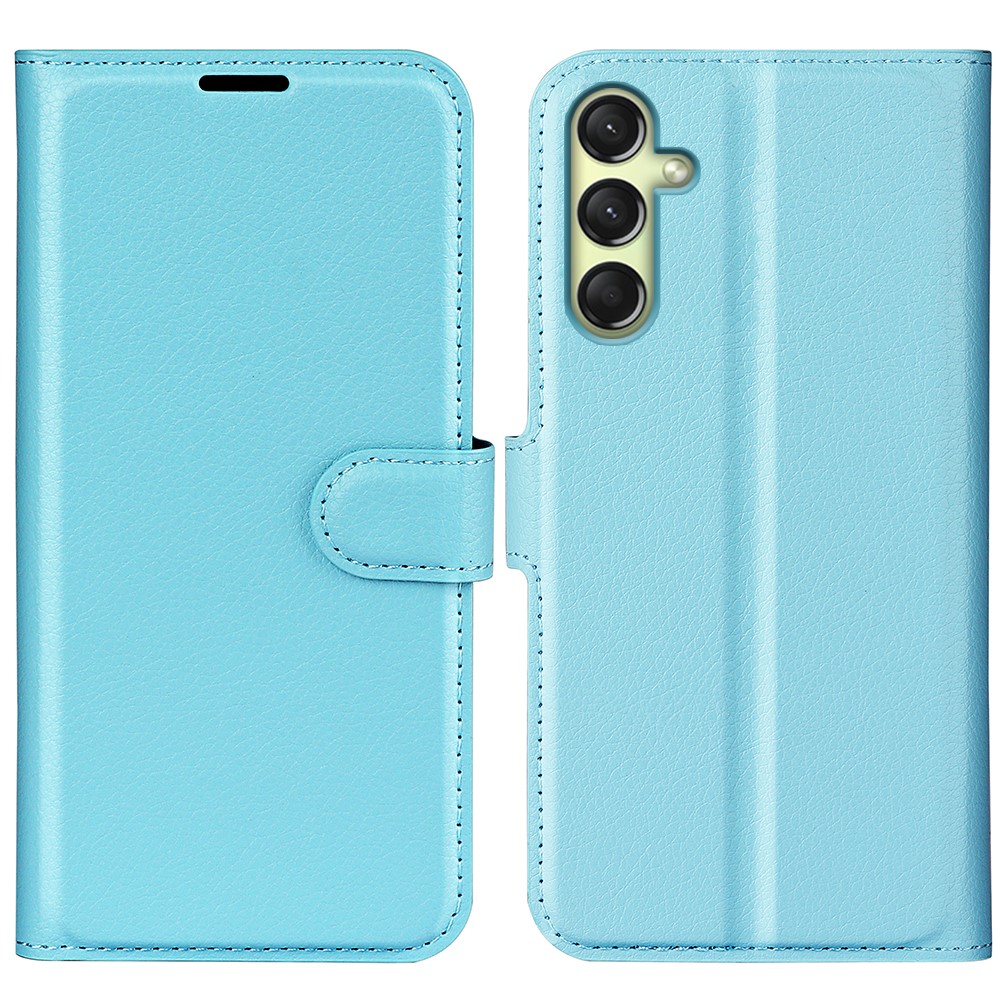  Samsung Galaxy A16 Fodral Litchi Läder Blå