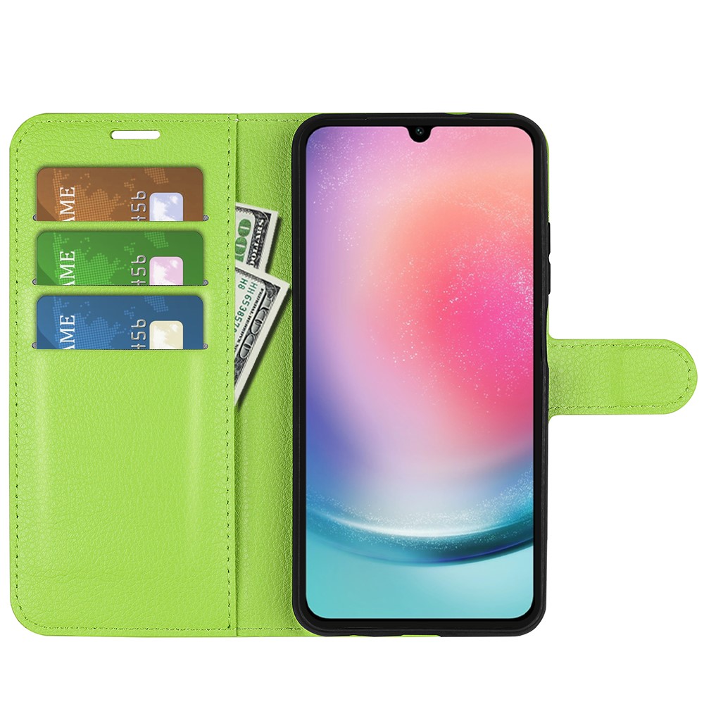  Samsung Galaxy A16 Fodral Litchi Läder Grön