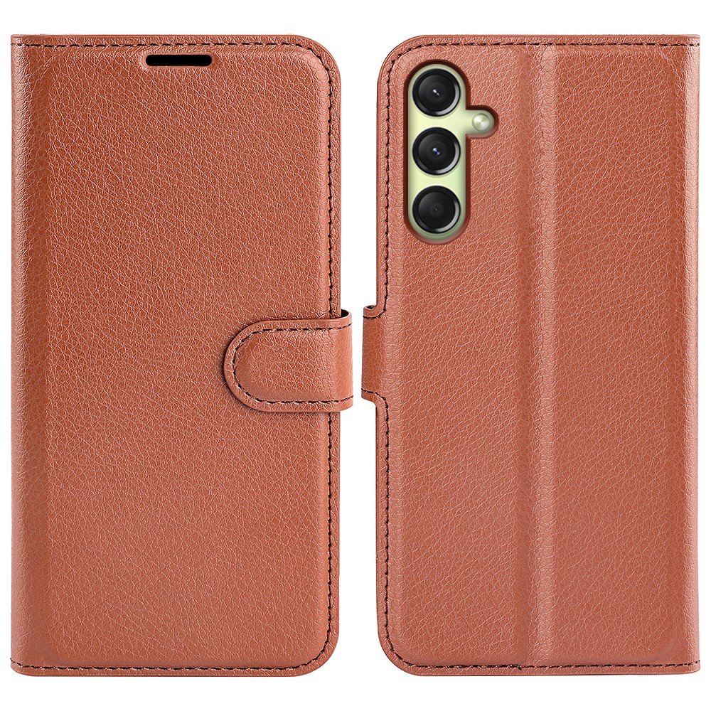  Samsung Galaxy A16 Fodral Litchi Läder Brun