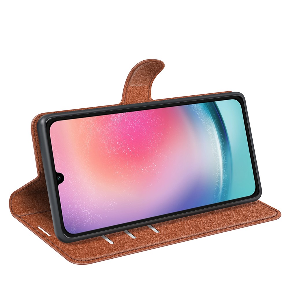  Samsung Galaxy A16 Fodral Litchi Läder Brun