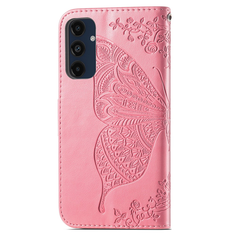  Samsung Galaxy A16 Fodral Med Fjäril Tryck Rosa