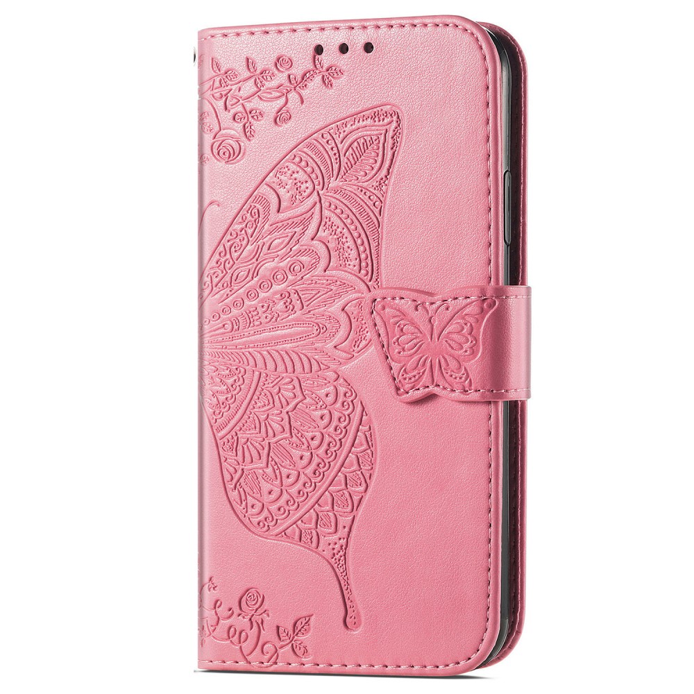  Samsung Galaxy A16 Fodral Med Fjäril Tryck Rosa