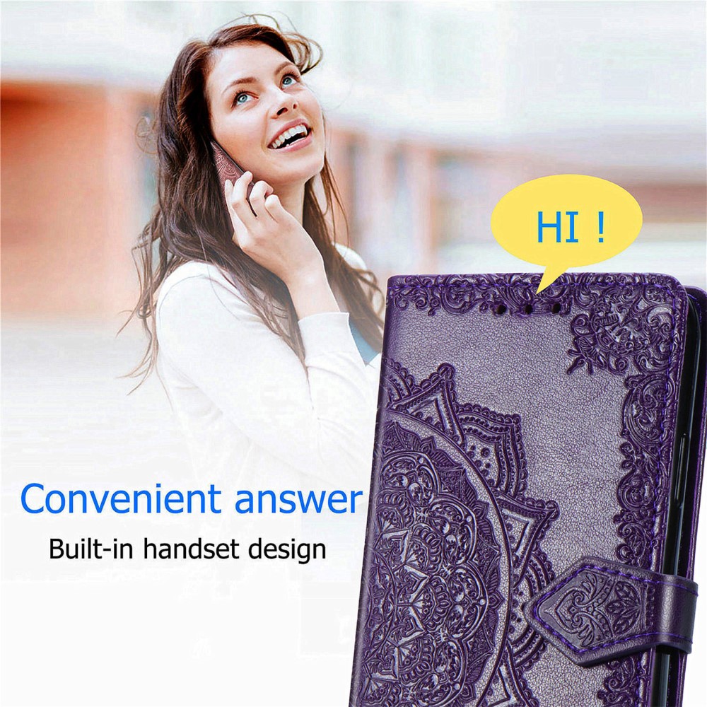  Samsung Galaxy A16 Fodral Med Mandala Tryck Lila