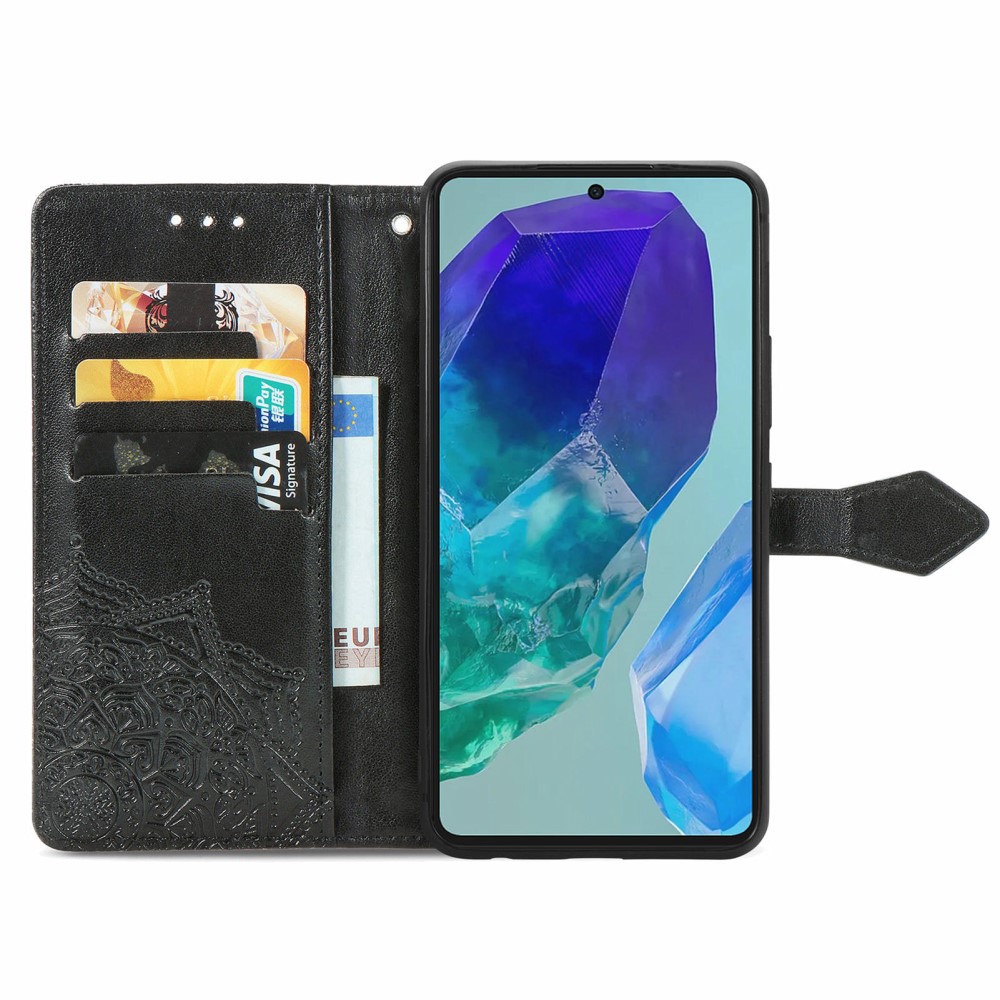  Samsung Galaxy A16 Fodral Med Mandala Tryck Svart