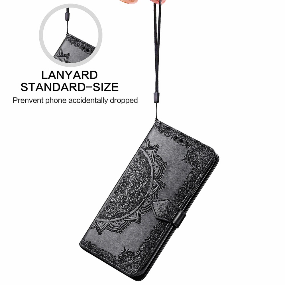  Samsung Galaxy A16 Fodral Med Mandala Tryck Svart
